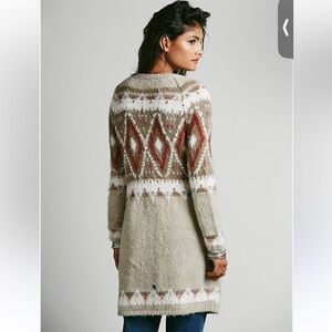 Free People Women's Brown Frosted Fairisle Cardigan Size XS